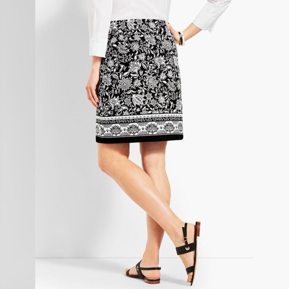 Talbots Dreamy Floral Stretch Cotton Canvas‎ Skirt 16P NWT - Picture 4 of 10